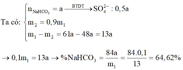 Hòa tan hoàn toàn hỗn hợp gồm NaHCO3, NaCl và Na2SO4 vào nước được dung dịch X thêm H2SO4 loãng