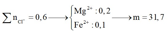 Cho 4,8 gam Mg vào dung dịch chứa 0,2 mol FeCl3, sau khi các phản ứng xảy ra hoàn toàn thu được dung dịch X