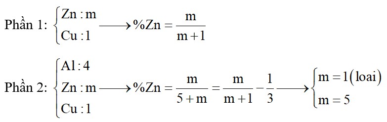 Chia hỗn hợp X gồm Cu và Zn thành 2 phần bằng nhau:  - Phần 1 cho tác dụng với dung dịch HCl dư