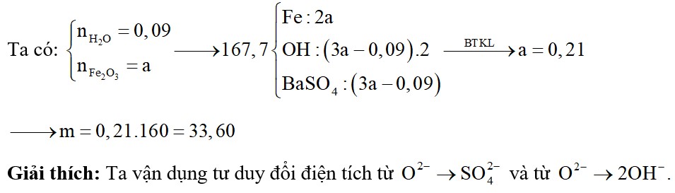 Cho luồng khí H2 qua ống sứ đựng m gam Fe2O3 nung nóng một thời gian thu được 1,62 gam H2O và hỗn hợp X