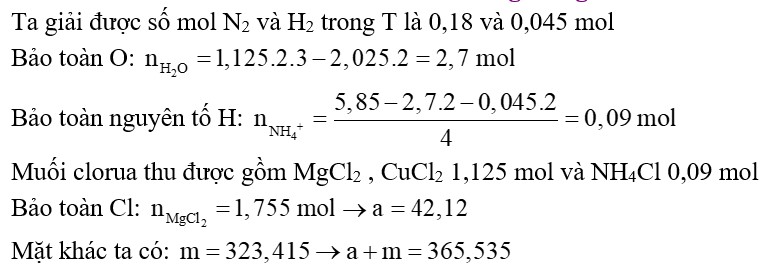 Nung hỗn hợp X gồm a gam Mg và 1,125 mol Cu(NO3)2, sau một thời gian, thu được chất rắn Y và 2,025 mol hỗn hợp khí Z