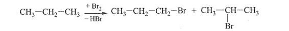 Monochloro hoá propane (có chiếu sáng, ở 25°C), thu được 45% 1-chloropropane 2