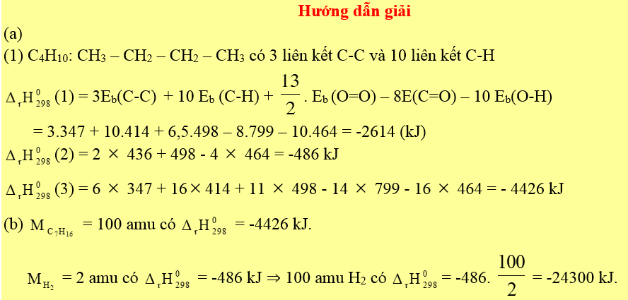 Bài toán năng lượng hóa học đốt cháy nhiên liệu 6