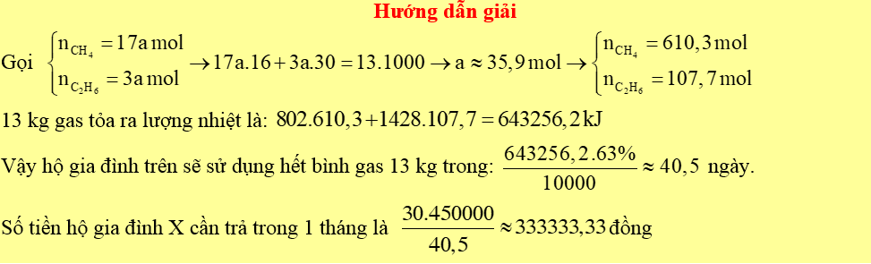 Bài toán năng lượng hóa học đốt cháy nhiên liệu 11