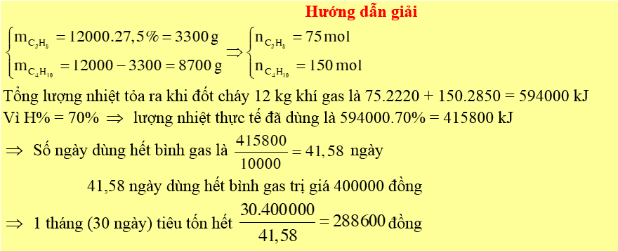 Bài toán năng lượng hóa học đốt cháy nhiên liệu 14