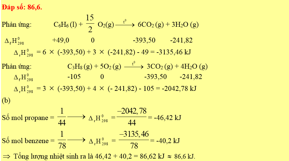 Bài toán năng lượng hóa học đốt cháy nhiên liệu 16
