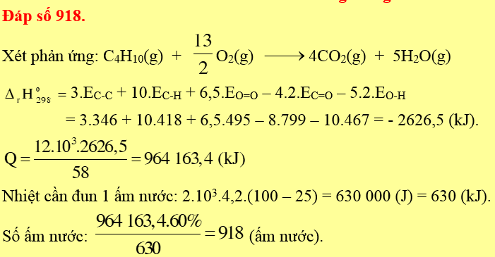 Bài toán năng lượng hóa học đốt cháy nhiên liệu 19