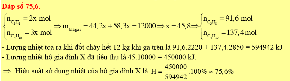 Bài toán năng lượng hóa học đốt cháy nhiên liệu 22